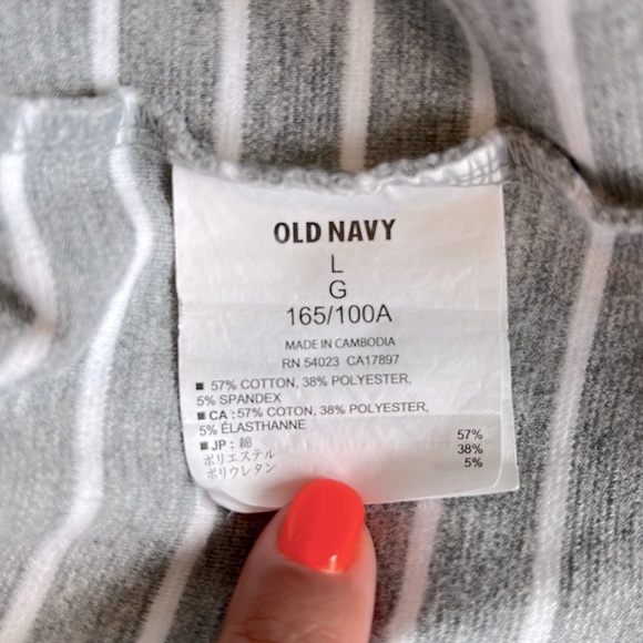 Old Navy Pleated Gray and White Striped Dress - Picture 7 of 7